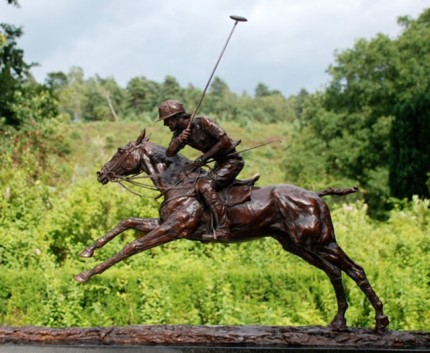 Lorne McKean, British Contemporary “Adolfo Cambiaso on Aiken Cura” Bronze, Edition 17/25, 21 x 32 x 6 inches, Signed & Numbered
