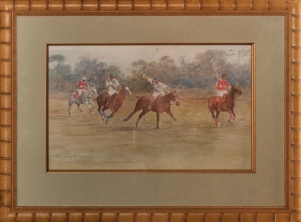 Williamson Douglas, American (1942-1998) “Red vs. Blues” Watercolour on paper, 11.75 x 18 inches, Signed & Dated ’97 lower left