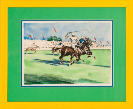 Joseph Webster Golinkin, American (1896-1977) “International Polo Field Scene” Coloured print, 8 x 11.25 inches