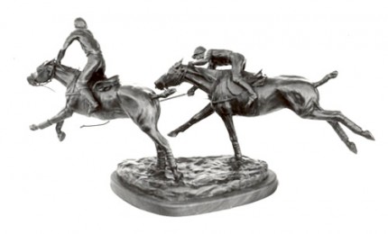 Bunny Connelly, 20th Century “Hook’im” Bronze, Edition of 15, 26 x 9 x 14 inches