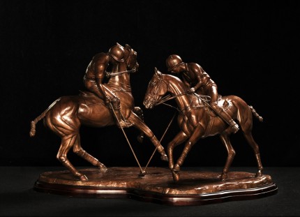 Juliet Cursham, British Contemporary “Mele” Bronze, Pale gold patina, 51 x 36 x 34 cm, Base: 58 x 34 cm, Weight: 19kg