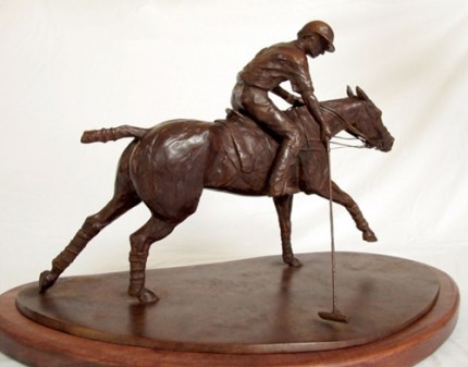 Marcela Ganly, Argentine Contemporary "Taqueando" Bronze, Edition 3 of 6 (last one available of the edition), 13 ¾ x 20 ½ x 6 ¼ inches, Signed and Numbered