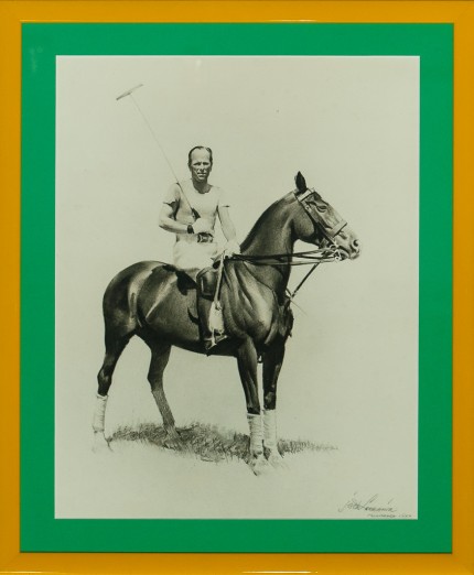 Jack Lorraine “Palm Beach Polo” 1951, Charcoal on paper, 18 x 14 inches, Signed & Dated lower right