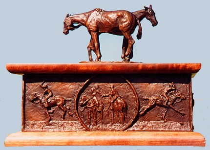 Rich Roenisch, Canadian Contemporary "Polo Box" Bronze, Edition of 250, 8 x 11 x 9 inches (Top lifts off), Signed and Numbered