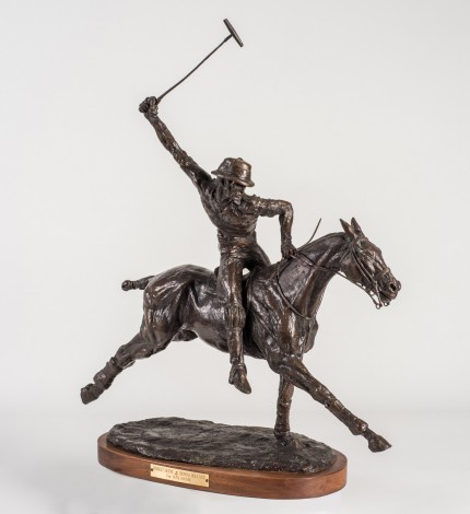 Tom Holland, American (1917-2004) “Robert ‘Hurricane Bob’ Skene” Bronze, 22 x 23 x 10 inches, Signed & Dated 1971