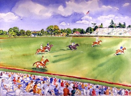 Joseph Webster Golinkin, American (1896-1977) "Meadow Brook 1930 International" Watercolour on paper, 22 x 30 inches, Signed