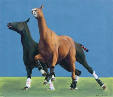 Patricia Powers, American Contemporary "String #30" 2009, Oil on canvas, 14 x 16 inches, Signed