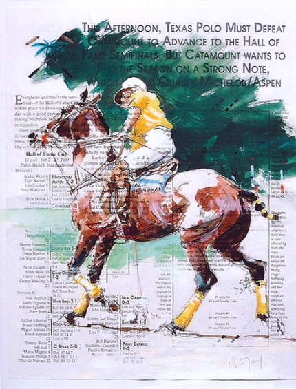 “Wellington Polo” Gouache on program, 12 x 9.75 inches, Signed
