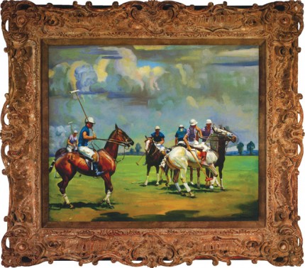 “Polo Match” Oil on canvas, 30 x 36 inches, Signed lower right