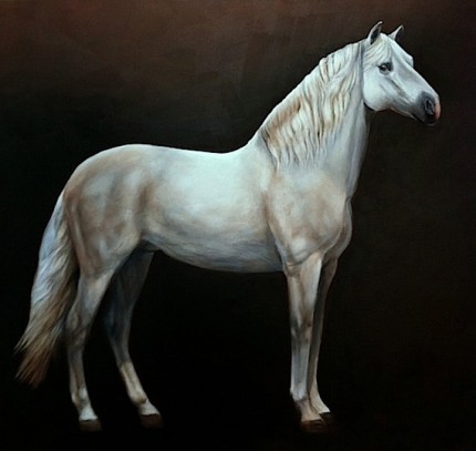 “White Beauty” Oil on canvas, 48 x 60 inches, Signed