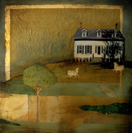 “Humble Abode” 2005, Oil and mixed media on canvas, 24 x 24 inches