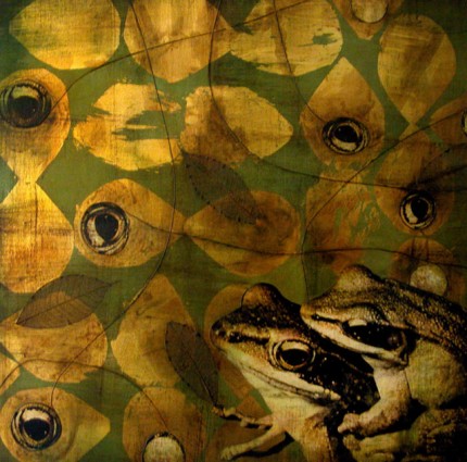 “Two Tails” 2005 Oil and mixed media on canvas, 20 x 20 inches
