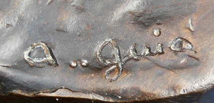 "Two Polo Players" Bronze, 7 ¾ x 21 ½ x 11, Signed