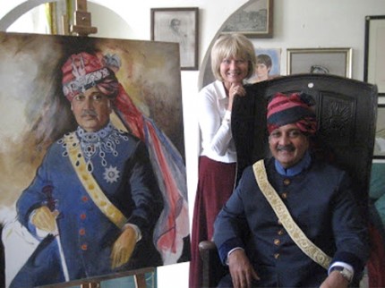 Basia Hamilton with The Maharaja of Jodhpur
