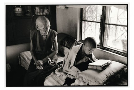 "Gen Pagdo teaching Lama Chunchun to read" Gelatin silver print, Edition of 25, Paper size: 50 x 60 cms, Also available in 40 x 50 cms & 76 x 100 cms