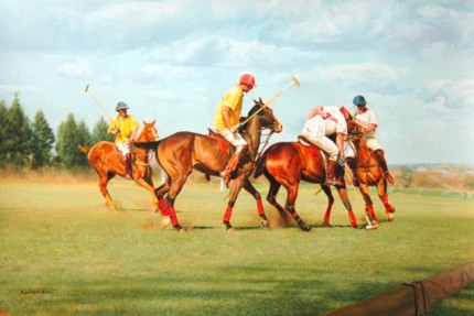 “Umzari Polo I” Oil on canvas, 19 x 28 inches, Signed