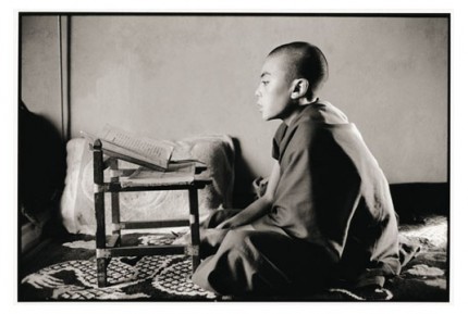 "Young Rato monk memorizing" Gelatin silver print, Edition of 25, Paper size: 50 x 60 cms, Also available in 40 x 50 cms & 76 x 100 cms