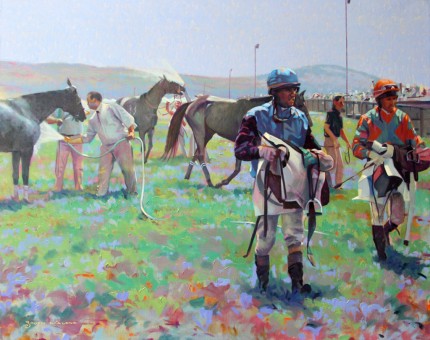 "Hot Work at Great Meadows" Oil on linen, 24 x 30 inches, Signed