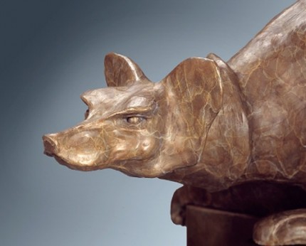 “Under Cover” (Detail) Bronze (Cire perdue) Edition of 12, This sculpture is available in two sizes: Display and Monumental, 4 x 9 x 4 inches, 66 x 50 x 27 inches, Signed & Numbered