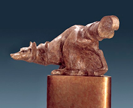 “Under Cover” Bronze (Cire perdue) Edition of 12, This sculpture is available in two sizes: Display and Monumental, 4 x 9 x 4 inches, 66 x 50 x 27 inches, Signed & Numbered