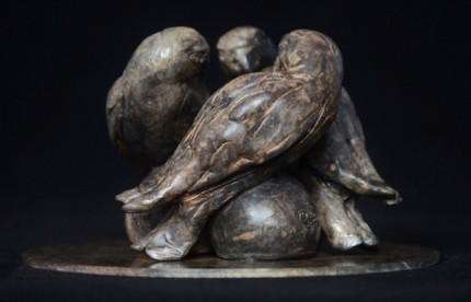 “Hawk Trio” Bronze, Limited Edition: 15, 15 x 15 x 9 cm