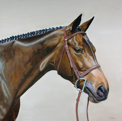 “Bay Hunter” Oil on canvas, 48 x 48 inches, 2013