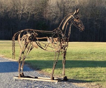 “Yearling” Life Size, Found objects & Welded steel, H 7' 11" x L 10' x W 2'
