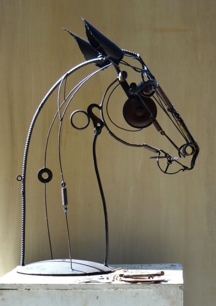 “Noble Maiden” Welded Metal, 38 x 30 x 15 inches, Signed
