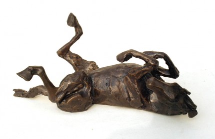 Kate Denton, British Contemporary “Roling Horse” Bronze, 17 x 40 x 21 cm, Edition: 11/12
