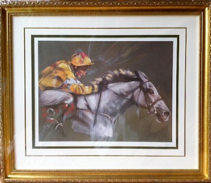 “Two Great Men” Limited Edition Lithograph, Edition: 20/250, 19 x 25 inches, 27 x 32 inches, Signed & Numbered in pencil, Triple bevel mat & Gold frame