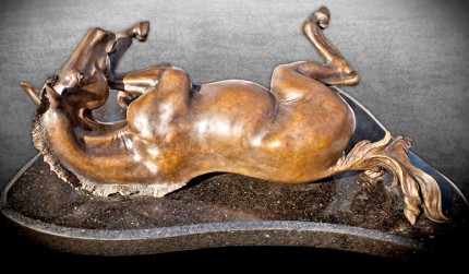 Robyn Ryan, American Contemporary “Rolling Horse”  Bronze, Edition of 20, 6 x 18 x 10 inches