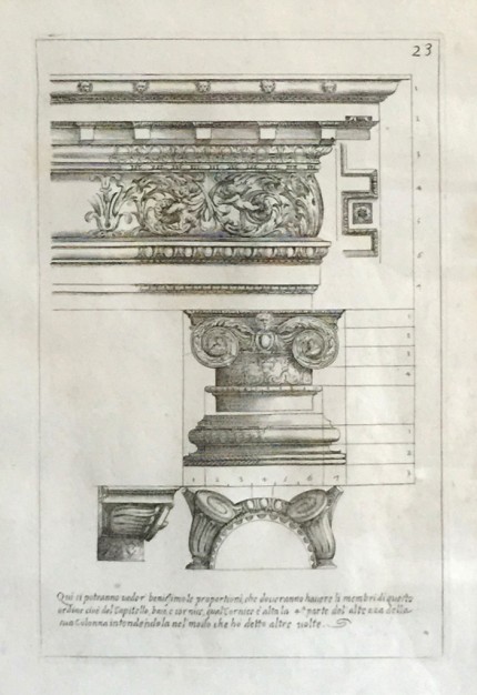 Antique Architectural, 1682 Engraved plates from the publication: Les edifices antiques de Rome dessinés et mesurés très exactement (Paris 1682), 13 x 9 inches, 22 x 17 inches, Matted & Framed