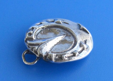 “Farriers’ View Horseshoe” 7/8" Diameter, Price: $189, Chisholm Ref. #: S-FA6 | This particular perspective of a horseshoe is familiar to farriers, and to anyone who has ever cared for a horse. Handcrafted in .960 silver.
