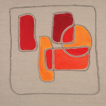 “Fields of Life II” Acrylic & Charcoal on raw linen, 30 x 30 inches, Signed