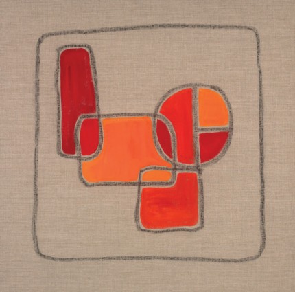 “Fields of Life IV” Acrylic & Charcoal on raw linen, 30 x 30 x 1 inches, Panel, Signed