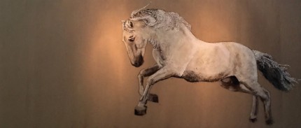 “Just Do It!” Acrylic on raw linen, 39 x 90 x 2 inches, Signed