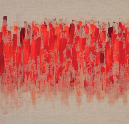 “Rhythm of Life II” Acrylic on raw linen, 30 x 30 x 1 inches