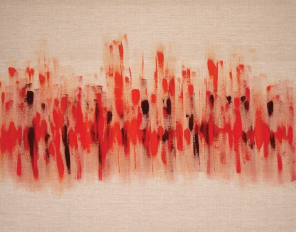“Rhythm of Life” Acrylic on raw linen canvas, 55 x 43.5 inches