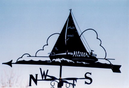 “Yacht with Crew Weathervane”