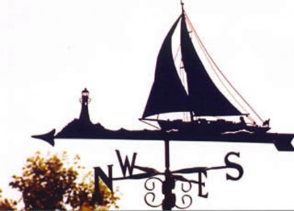 “Yacht with Lighthouse Weathervane”