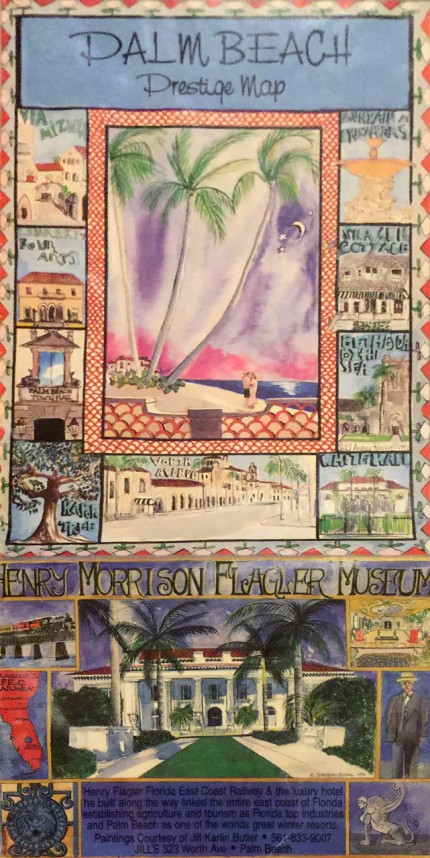 “Palm Beach Prestige Map” Mixed media on Arches paper