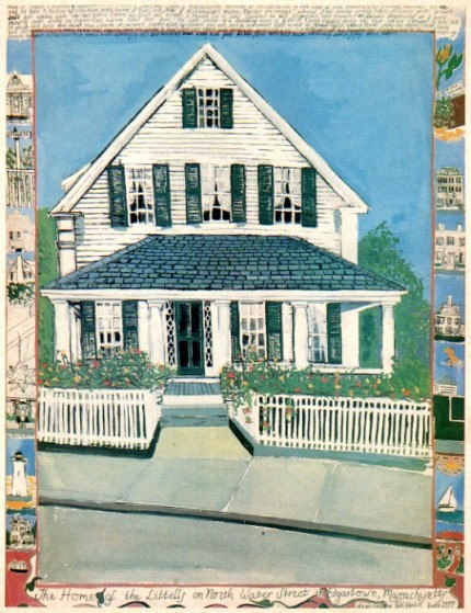 “The Littell Home S. Water Street Edgartown, Martha's Vineyard, Massachusetts” Mixed media on Arches Paper, 22 x 30 inches, Signed lower right