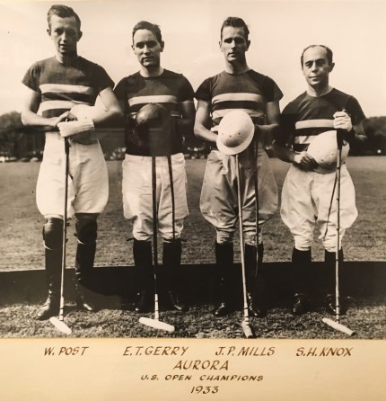 “Aurora Team, U.S. Open Champions 1933” W. Post, E.T. Gerry, J.P. Mills, S.H. Knox