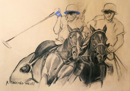 “Pechada” Charcoal & Pastel on paper, 33.5 x 47 inches, Signed