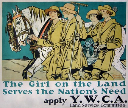 “YWCA THE GIRL ON THE LAND” by Edward Penfield, c.1917, 32 x 22 inches (81 x 55 cm)