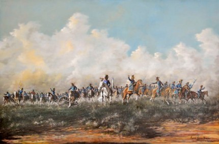 “Patriotas” Oil on canvas, Signed & Dated