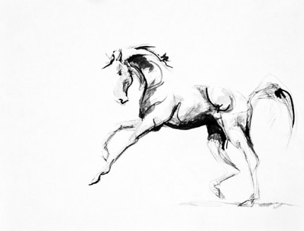 “Dancer” Sumi ink & Charcoal, 16 x 20 inches, Signed