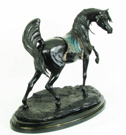 “Desert Mirage” Scaled model for proposed life-size bronze, Collectors limited edition of 30, 19 x 21 x 9 inches | The Exotic beauty of the desert stallion is captured at the oasis like an illusion!