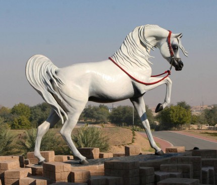 “Stallion of the Wind” Life-Size Bronze, 7.5 x 9.5 x 4 feet (228.6 x 289.56 x 121.92 cm) | The majestic stallion prances and calls his challenge!