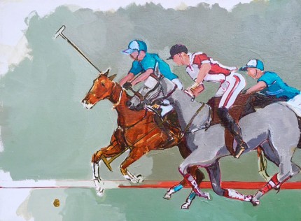 “Polo Argentino I” 2015, Acrylic on canvas, 12 x 16 inches, Signed on back of canvas